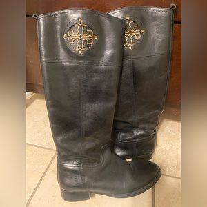 Tory Burch Kiernan Riding Boots - Black